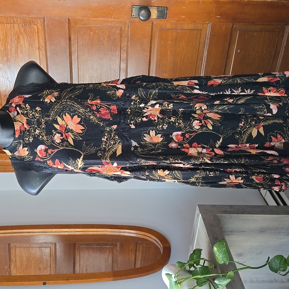 Free People Black and Pink Floral Dress